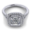 2 rows halo with slit shank engagement ring from GQJ Boston