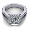 2 rows square halo engagement ring from GQJ Boston