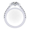 3 rows halo with square corner engagement ring from GQJ Boston