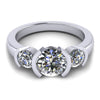 three stone bezel set engagement ring from GQJ Boston