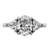 three stone with oval center and trilliant sides engagement ring from GQJ Boston
