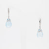 White gold bleu topaz drop earrings from GoldQuestJewelers jewelry store near Boston MA