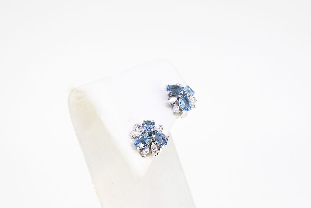 Aquamarine And Diamond Earrings-Jewelry-store-boston-2
