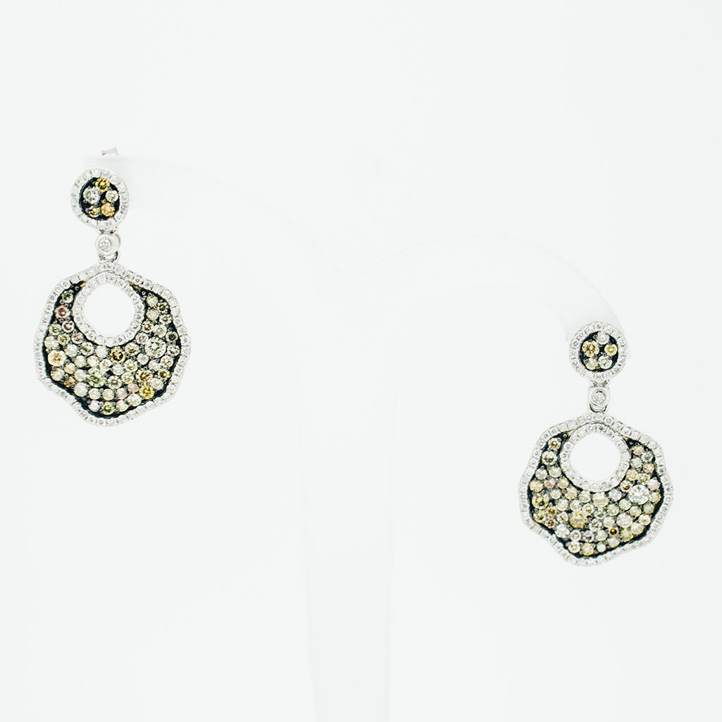 Diamonds and myriad stones drop earrings from GoldQuestJewelers jewelry store near Boston MA