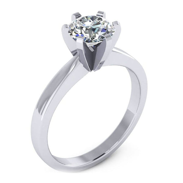 6 prong die struck fit solitaire engagement ring from GQJ Boston