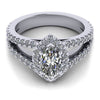 2 rows halo marquise center stone engagement ring from GQJ Boston