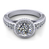 3 rows halo with round outline engagement ring from GQJ Boston