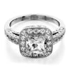 3 rows halo with square outline engagement ring from GQJ Boston