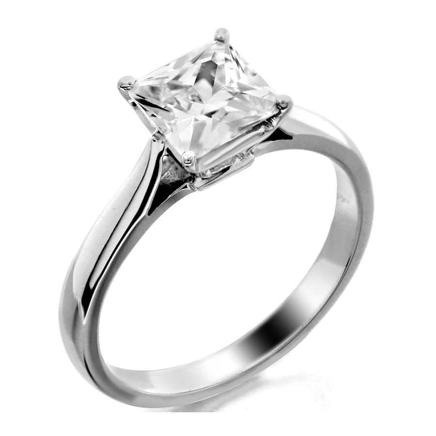 4 prong princess cut solitaire engagement ring from GQJ Boston