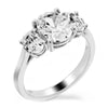 three stone oval shaped engagement ring from GQJ Boston