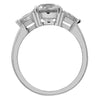 three stone with round center and trilliant sides engagement ring from GQJ Boston