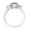 Three stone with round stones basket style engagement ring from GQJ Boston