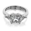 three stone with square center and trilliant sides engagement ring from GQJ Boston