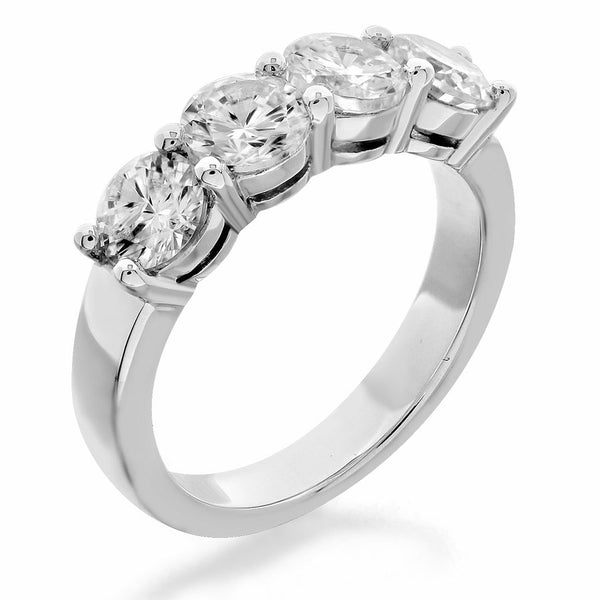 GoldQuest Jewelers in Boston shared prong 4 stones diamond wedding band