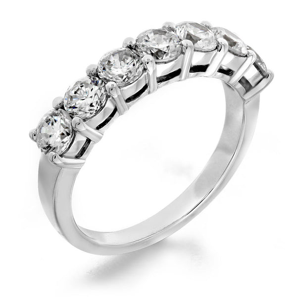 GoldQuest Jewelers in Boston shared prong 7 Diamond stone wedding band