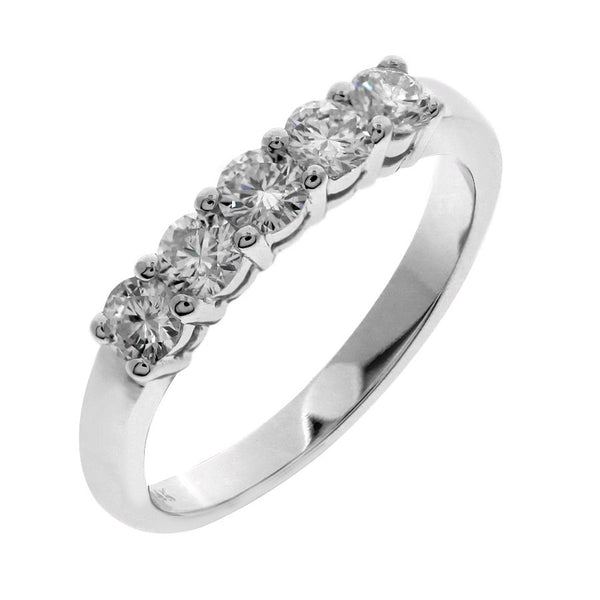 GoldQuest Jewelers in Boston shared prong 5 diamond stone wedding band