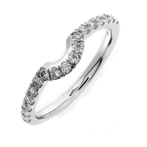 GoldQuest Jewelers in Boston shared prong set curved matching wedding band