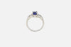 Platinum-Vintage-Diamond Ring-With-Saphire-Center-GQ-Jewelers-boston-4