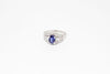 Vintage Look Diamond Ring With Sapphire Center