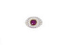 Two Tone Diamonds Man's Ring With Ruby Center