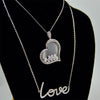 Diamond heart and love necklace from GoldQuestJewelers jewelry store Boston MA
