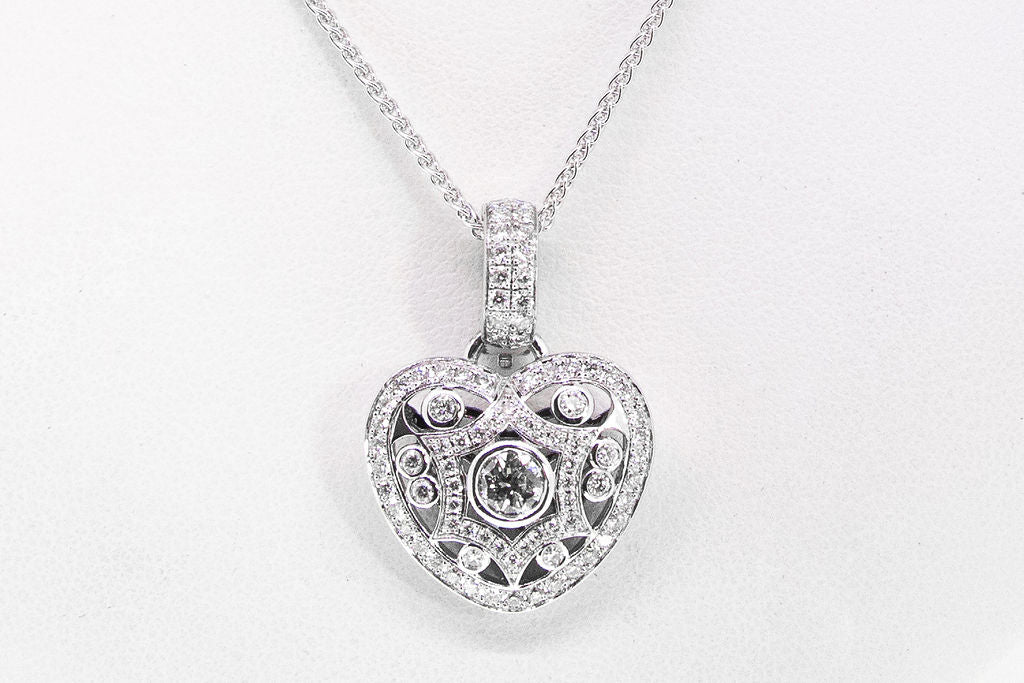 Vintage Heart Shaped Diamond Pendant