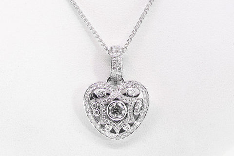 Vintage Heart Shaped Diamond Pendant