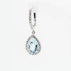 White gold bleu topaz small drop earrings from GoldQuestJewelers jewelry store near Boston MA