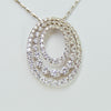 White gold with 3 circles diamond stones necklace from GoldQuestJewelers Jewelry store in Boston